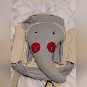 Gray and Beige Elephant Kids Backpack. Preloved.